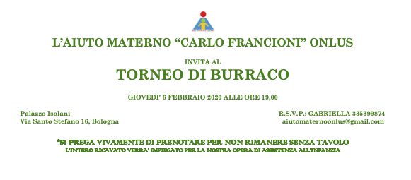 Torneo di Burraco 6 febbraio 2020